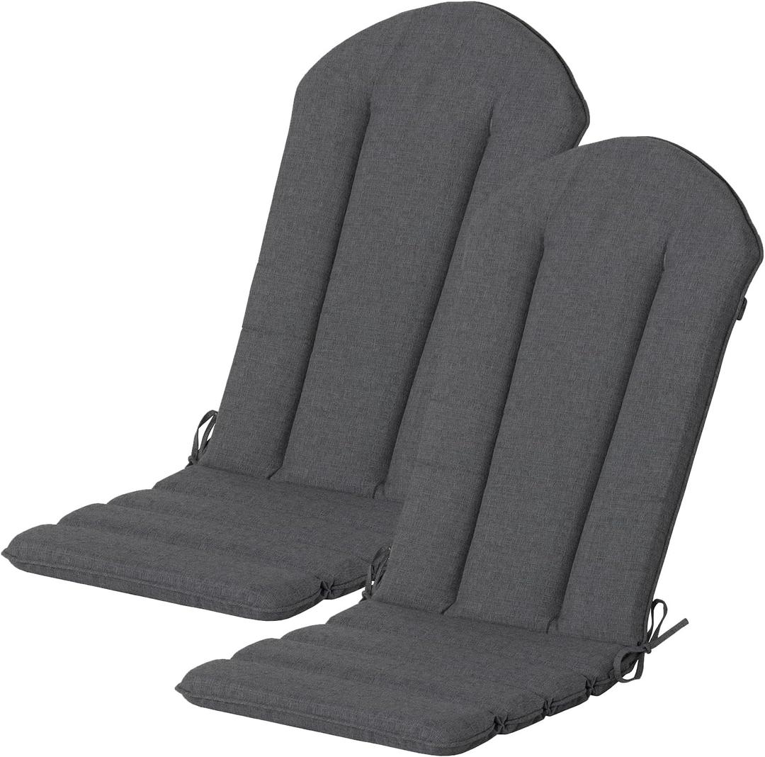 Goodgoods 20 x 50 Adirondack Chair Cushions Set of 2, 1000+Hours Fade-Resistant & Water-Resistant Outdoor Furniture Chair Cushions with 30D High-Resilience Foam for Patio, Garden, Graphite