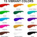 ABEIER Outdoor Acrylic Paint Set, 15 Vibrant Colors (8.45oz/250ml Large Bottles), Waterproof & UV Resistant Outdoor Paint for Rocks, Wood, Walls, Garden Statues, Professional Bulk Art Supplies