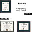GraduationMall 11x14 Diploma Frame with Navy over Gold Mat or Display 15x18 Certificate without Mat,Solid Wood & Tempered Glass,Cherry Finish with Gold Trim