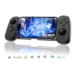 Crotrain Wireless Gamepad Controller for iPhone 17/16/15/14/iPad/iOS/Galaxy S25/24/23/Android/Tablet, Phone Game Controller for Xbox Cloud Gaming/PS Remote Play/Call of Duty Mobile/Genshin/Roblox/Diablo (D6-Normal Version, Black)