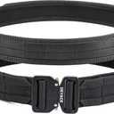 DEYACE Quick Release Battle Belt, 1.75'' Tactical MOLLE Heavy Duty Belt and 1.5'' EDC Inner Belt for Law Enforcement, Shooter (Black)