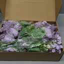 Zeyune 8 Pcs Artificial Flowers Bouquet Fake Silk Flowers Faux Bouquet Hydrangea Bouquets for Valentine's Day Wedding Birthday Party Table Centerpieces Home Office Decoration(Purple,Peony)