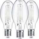 Rossesay 3 Pcs 250 Watt Lighting Metal Halide Lamp MH400/U/MOG 36000 Lumen 4000K Outdoor Light Bulb 12, 000 Hour Span Life Mogul Base (E39) ED28 High Intensity Discharge Metal Halide Bulb(250 Watt)