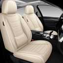 DHAEY Car Seat Covers for Lexus RX 350 2007-2025, Luxury Breathable Seat Cover, Nappa Leather, Wear-Resistant, Anti-Slip, Quick Installation, 2PCS Front, Beige