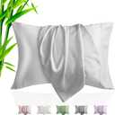 TELUS Pillow Cases Standard Size 2 Pack, Bamboo Rayon & Lyocell Pillowcase with Envelope Closure, Cooling Breathable Pillow Cover for Hot Sleeper & Night Sweats, 20x26 inch, Light Grey