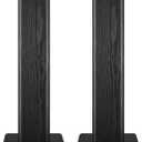 Universal Floor Black Speaker Stands, 22.64 Inch Surround Sound Stands Supports 150LB, Non-Slip Pads & Cable Ties, for Bookshelf Speaker,Satellite Speakers,Studio Monitors, Easy Installation