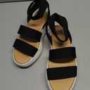 Athlefit Women's Wedge Sandals Platform Sandals Cork Elastic Strap Platform Sandals Size 7