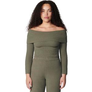 Florence by Mills Womens Cozy Off The Shoulder Sweater (Large, Dusty Olive)