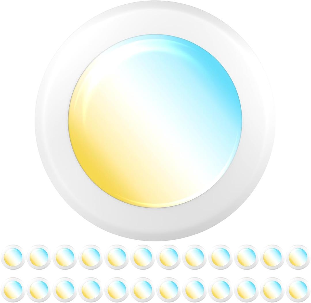Sunco 24 Pack LED Disc Lights Ceiling 6 Inch, Flush Mount Disk Light, Recessed Can Lighting, 1050 LM, 15W (75W Equivalent), Selectable CCT 3000K/4000K/5000K/6000K/6500K, Dimmable, Damp Rated ETL