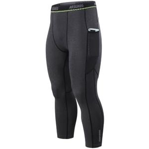 ARSUXEO Men's 3/4 Running Compression Tights Capri Pants K75 M