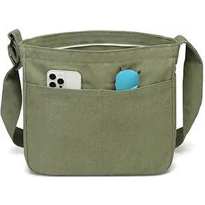 Dreubea Womens Canvas Bag Ladies Tote Shoulder Handbag for Daily Use