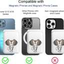 Magnetic Wallet Cell Phone Card Holder for Phone Case with Mag-Safe PU Leather Wallet for iPhone 15 14 13 12 Pro/Pro Max/Plus/Mini (Retro Elephant)