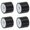 uxcell 4Pcs 25 x 20mm M6 Thread Female Rubber Mounts, Vibration Isolators, Replaces Anti Vibration Pads Flat Silent Block Base Block