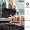 OLANLY 6x9 Machine Washable Large Area Rugs for Living Room, Bedroom, Soft Fluffy Shaggy Bedside Rug, Indoor Floor Carpet for Kids Girls and Boys, Dorms, Nursery, Home Decor Aesthetic, Black