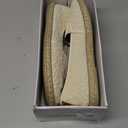 BABUDOG Women's Flats with Flower Embroidery,White Lace Ballet Flats, Comfortable Dress Flats (9.5, Nude)