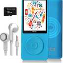 MP3 Player, Music Player with 16GB Micro SD Card, Build-in Speaker/Photo/Video Play/FM Radio/Voice Recorder/E-Book Reader, Supports up to 128GB (Dark Blue)