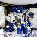 Balloon Garland Arch Kit 142Pcs Balloons for Class of 2025 Grad Decorations Prom Ceremony Retirement Party New Years Decorations, Pearl Blue Silver 