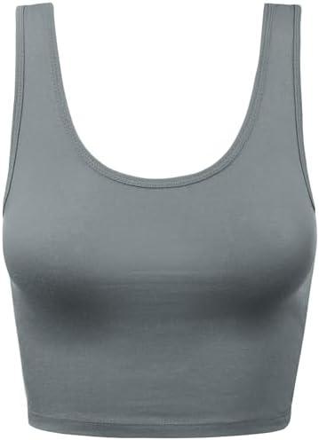 size M HATOPANTS Women Sleeveless Racerback Crop Tank Top Cami Backless Scoopneck Shirts