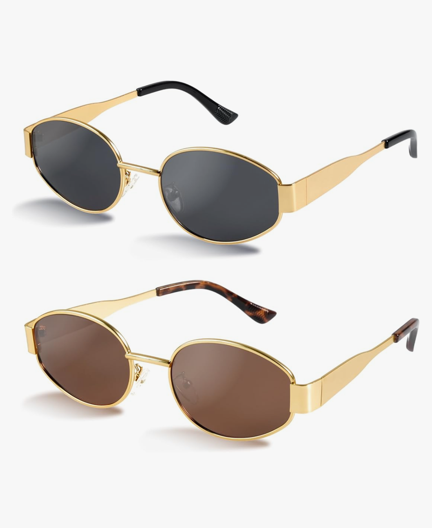 livho 2025 Trendy Oval Sunglasses - Stylish Polarized Shades for Everyday - Retro Metal Frames