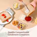 RXRRXR 20PCS Double Compartment Condiment Container With Lids - Reusable Snack Pack Containers for Take-out Sauces