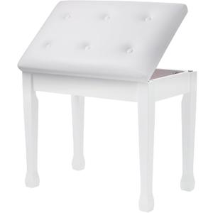Piano Bench with Waterproof Padded Cushion, Makeup Stools for Vanity, Bench for Living Room/Bedroom XJ580-2(White)