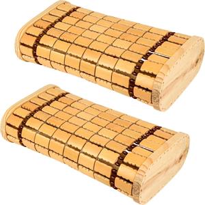 2 Pack Bamboo Headrest Pillow Natural Sauna Neck Rest Handmade Wood Pillows Chinese Style Household Spa Steam Saunas Rooms Breathable Hollow Pillow for Saunas backrest Accessories Home Spa