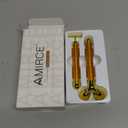 Amirce Face Massager Roller Golden 3D Roller Electric Facial Roller and T Shape Facial Roller Massager Kit Face Rollers