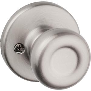 Kwikset Tylo Dummy Door Knob, Single Sided Handle for Closets, French Double Doors, and Pantry, Satin Nickel Non-Turning Interior Push/Pull Door Knob, with Microban Protection (1 Pack)