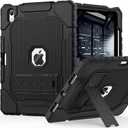 Case for iPad (A16) 11th/10th Generation 11/10.9 inch 2025/2022, Heavy Duty Military Grade Shockproof Rugged Cover with Pencil Holder/Stand for i Pad 11th / 10 th Gen (Black) (for ipad 11(A16) / ipad 10th 10.9")