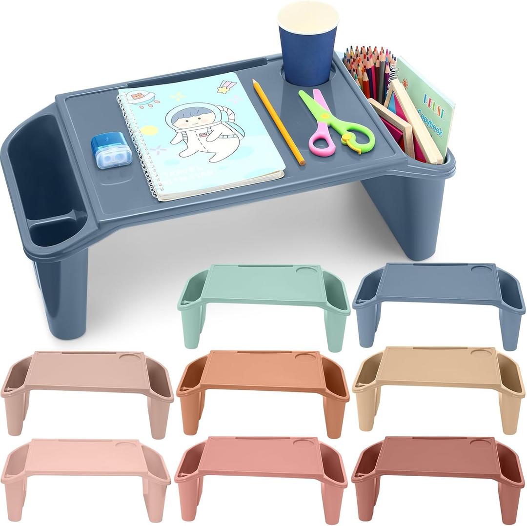 Beeveer 8 Pcs Kids Lap Desk with Storage for Bed Car, Multicolor
Portable Plastic Activity Tray 19.7x9.6x7.1in, Side Storage Space, For Children Classroom Use, Eating, Laptop, Floor