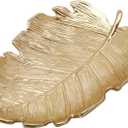 Metal Jewelry Dish, Small Leaf Shaped Ring Holder Jewelry Organizer, Trinket Dish Vanity Tray for Dresser Christmas Birthday Wedding Gifts Elm Leaves-Gold