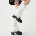 Women's Fuzzy Leg Warmers, Soft Warm Fur Boot Covers for Women, Furry Shoes Covers for Christmas Halloween Party Costume