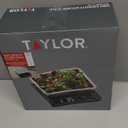 Taylor Digital Kitchen Scale with Dishwasher Safe Stainless Steel Container and Snap On, 22 pound capacity, Black