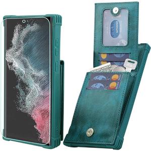 VANAVAGY Compatible for Galaxy S23 Ultra Wallet Case with Credit Card Holder, PU Leather Magnetic Clasp Kickstand Flip Phone Case Cover with Coin Pocket Screen Protector, Midnight Green VANAVAGY Compatible for Galaxy S23 Ultra Wallet Case with Credit Card Holder, PU Leather Magnetic Clasp Kickstand Flip Phone Case Cover with Coin Pocket Screen Protector, Midnight Green