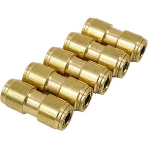 QWORK DOT Brass Push to Connect Fitting, 10 Pack 1/2" Straight Union Tube Connector, Tube x Tube, DOT Compliant, Brass Material
