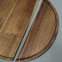 Round Wood Tray, Acacia Wooden Decorative Serving Tray for Coffee Table and Home Decor, Wooden Appetizer Charcuterie Board for Kitchen Countertop (13.8 inch)
