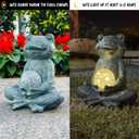 Zen Yoga Frog Garden Statue, Outdoor Decor, Solar Patio Garden Sculpture Ornament, Frog Figurine Lamp Light, Meditation Frog Gift Ideas for Women