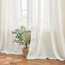 XiDi Boho Curtains Light Filtering Linen Curtains 84 Inch Length 2 Panels for Bedroom Living Room, Bohemian Stripe Vintage Window Drapes Semi-Blackout Textured Cortinas para Cuarto,W52 x L84