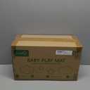 Vegan Leather Baby Play Mat for Floor, 50x50 Thick Foam Soft Padded Playpen Mat with Wipe-Clean and Waterproof Removable Cover for Babies and Toddlers Infants (Beige)