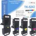 4 Colors Compatible Toner Cartridges TK5242 TK-5242 High Capacity 4000 Pages for Black, 3000 Pages for Cyan Magenta Yellow for Kyocera ECOSYS P5026cdn P5026cdw M5526cdn M5526cdw Laser Printers