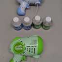 JOYIN 2 Kids Bubble Guns with 4 Bottles Solution, Automatic Bubble Machine Gun with 8 Holes for Kids, Adults, Summer Toys, Easter Basket Stuffers, Birthday Gift, Party Favors (Green, Blue)