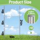 12 Pack Metal Yard Sign Stakes, 24"x10" Heavy Duty 9 Gauge H-Stakes for Real Estate Sale Signs, DIY Custom Outdoor Significant Sign