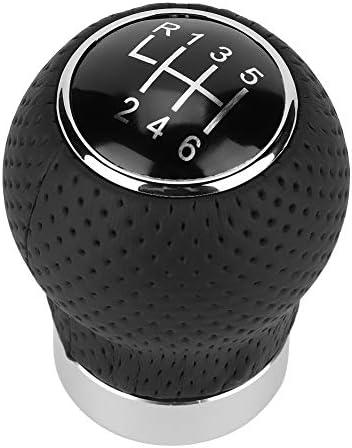 Pissente Gear Shift Knob Kit, 5/6 Speed Black ABS Universal Car Gear Shift Knob Stick Head Shifter Hanldle Lever Round Gear Shift Handle Car Shifter Adapter Car Styling Accessory (6 Speed)