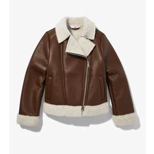 Sugar & Jade Girls' Teen Oversized Button Front Sherpa Jacket, Small