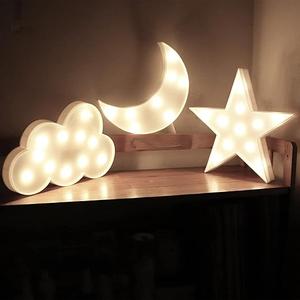 3 PCS 3D Crescent Moon Light Cloud Led Star Lamp, AUSAYE Decorative Night Lights Room Decor NightLight for Kids Adults Birthday Christmas Gifts