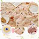 BINBE 3pcs Champagne Daisy Spring Table Runner Embroidery Gauze 10FT Florals Seasonal Tulle Holiday Birthday Kitchen Dining Table Decor for Home Party