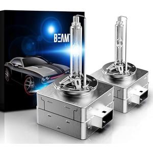 BEAMTECH D3S HID Headlight Bulbs,High Low Beam Xenon Replacement Bulb 35W 10000K Dark Blue, (Pack of 2)