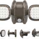HONWELL Motion Sensor Light Outdoor Battery Operated Outside Security Flood Light Cordless IP65 Waterproof 32 LED Dual Head Spotlights, Motion Detector Lights for House Garage Porch Garden Shed (brown)