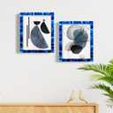 Handicrafts Home 8x10 Picture Frame Set of 2 Handmade Blue Inlay Photo Frame, Classic Collection, Decorative Boho Frame for Wall & Tabletop, Modern Farmhouse & Coastal Home & Living Room Decor