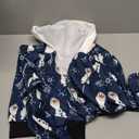 AI'MOURI One Piece Hooded Sleepwear for Women,Sexy Printed Christmas Pajamas Jumpsuit Rompers (Small, Navy)